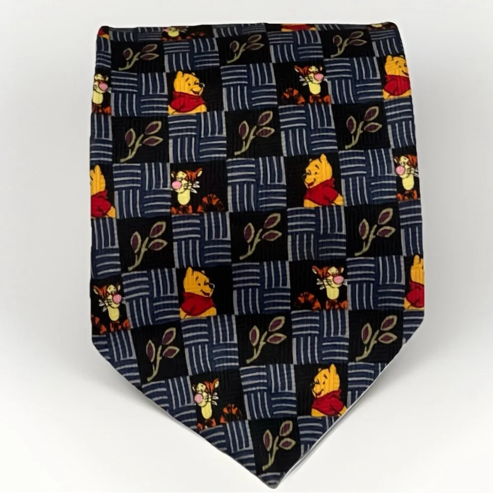 Winnie The Pooh Cartoon Men’s‎ Tie Blue Novelty Business Casual Retro Necktie